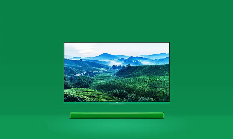绿色大山电视海报背景