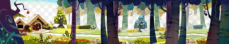 创意卡通森林手绘图案