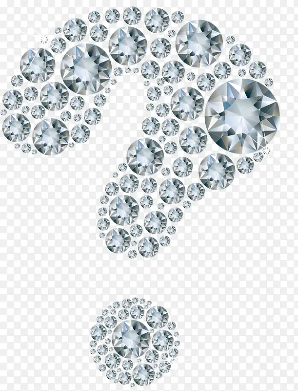 矢量钻石组成的问号