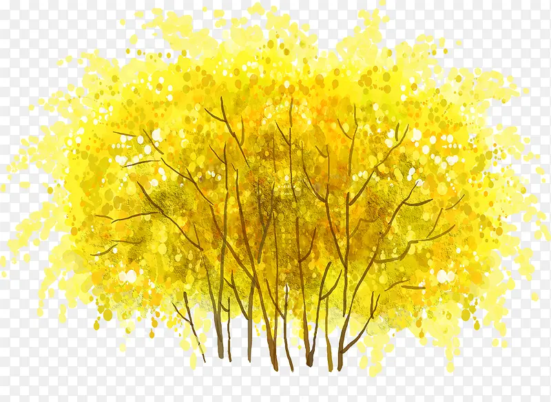 创意高清合成黄色的森林