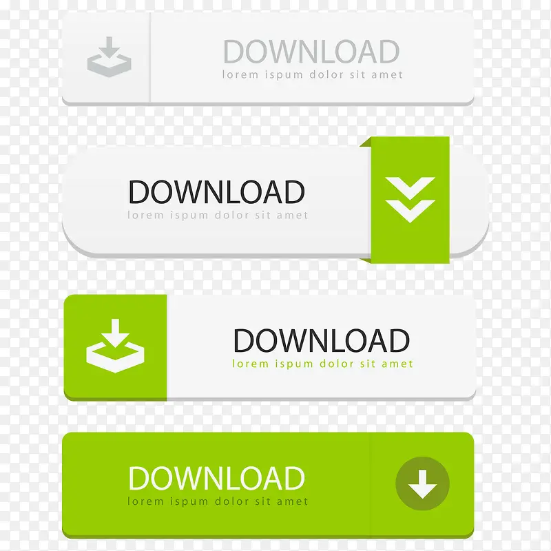 网页下载按钮设计矢量素材