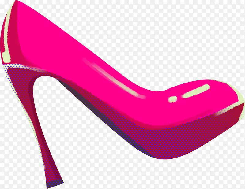 紫红色高跟鞋插画