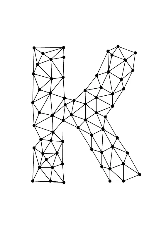 手绘几何线条K字母