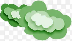 绿色手绘海报云彩