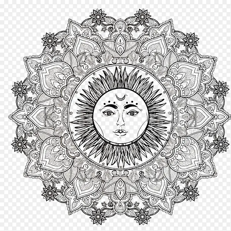太阳装饰花纹图