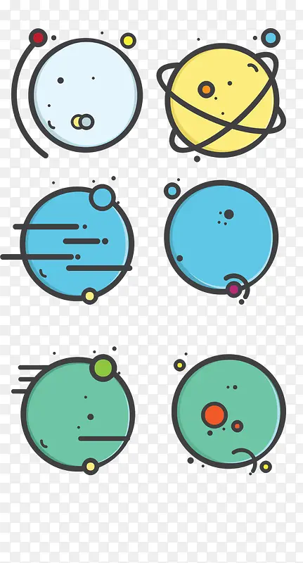 6个抽象太阳系行星