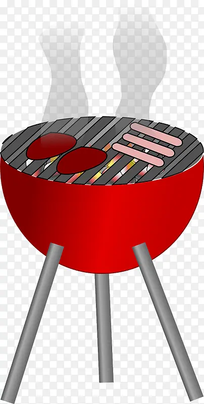 红色的烧烤炉