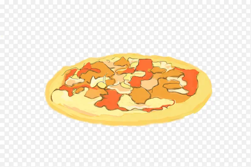 美食披萨手绘