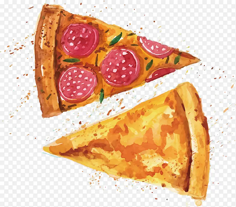 矢量手绘披萨