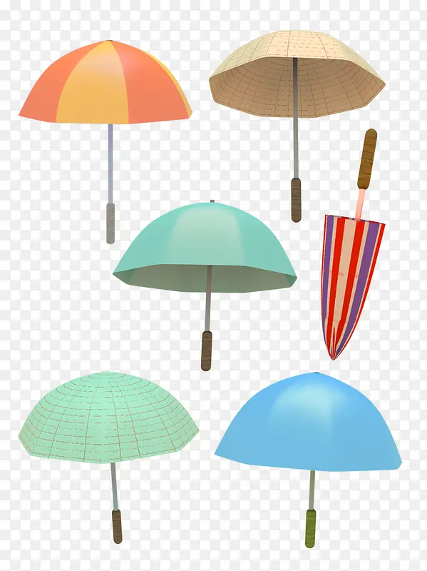 不同颜色的伞