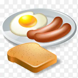 卡通煎蛋热狗面包早餐