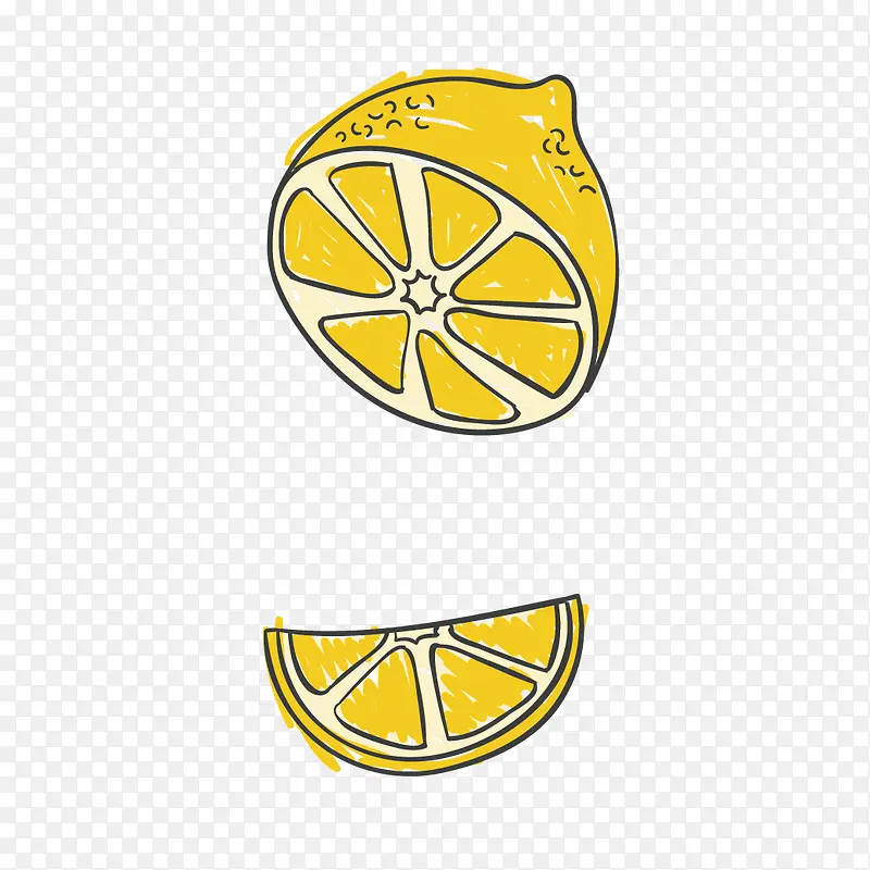 柠檬手绘矢量图
