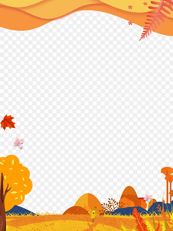 秋季背景点缀元素图