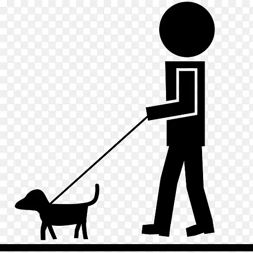 人与宠物狗和脊髓图标