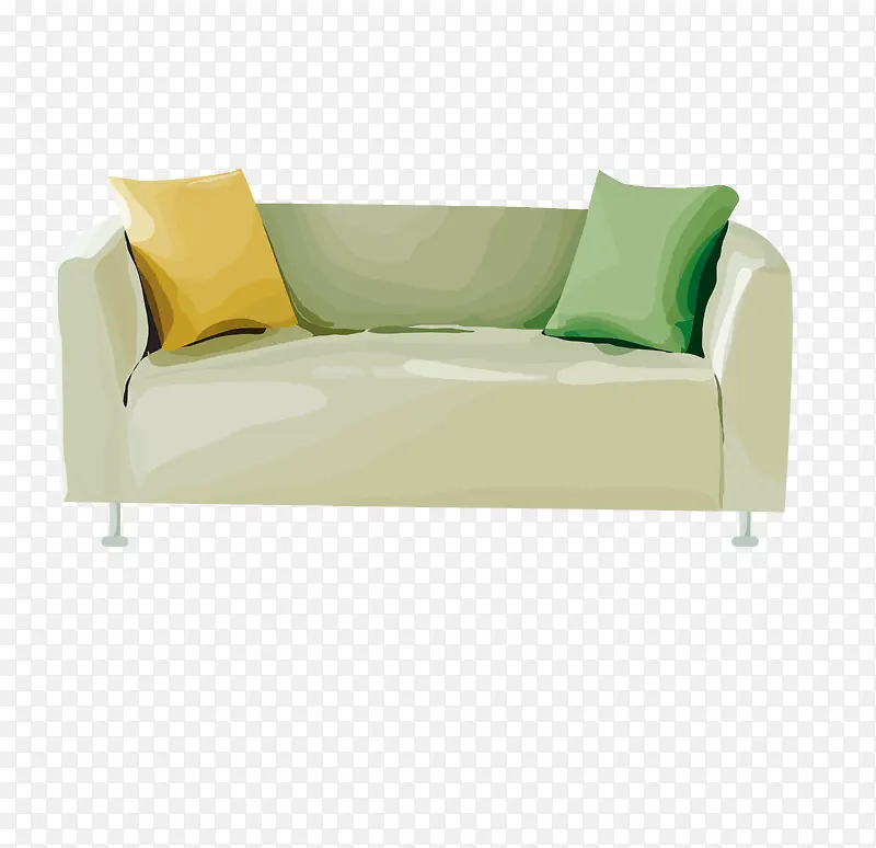 豆绿色的沙发