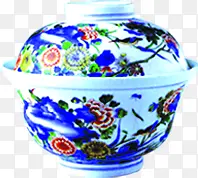 蓝色花纹瓷器拜件