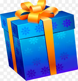 蓝色花纹圣诞礼盒