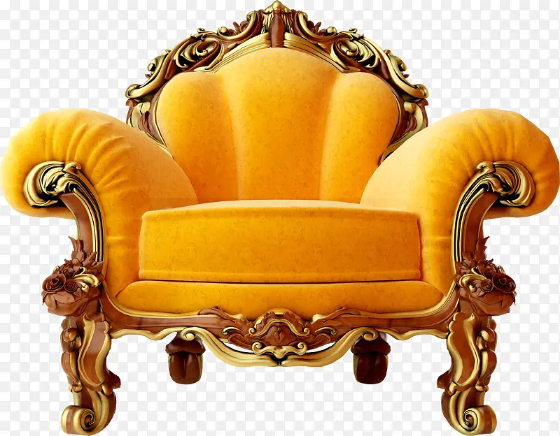 黄色沙发欧式花纹