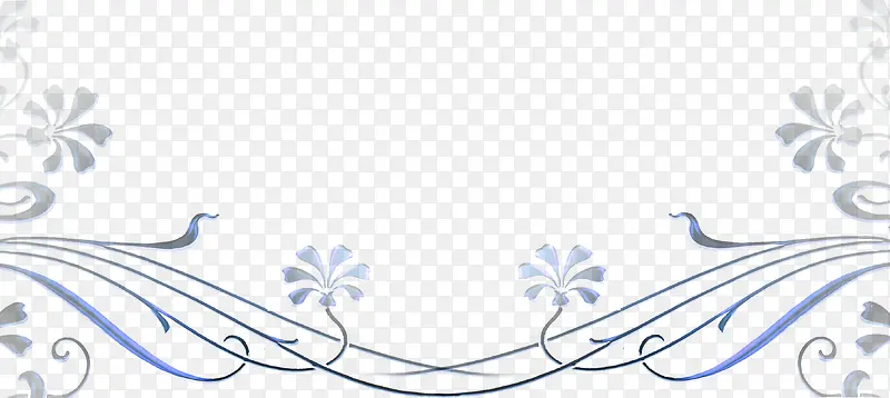 蓝色线条花纹装饰