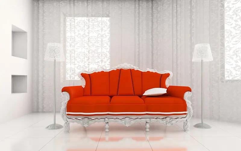 梦幻红色沙发家具
