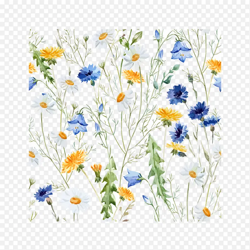 蓝色唯美花纹底纹