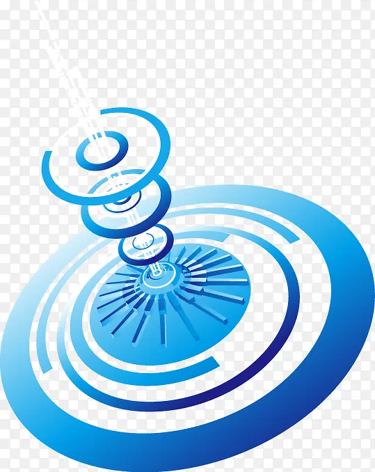蓝色科技数码漩涡圆圈