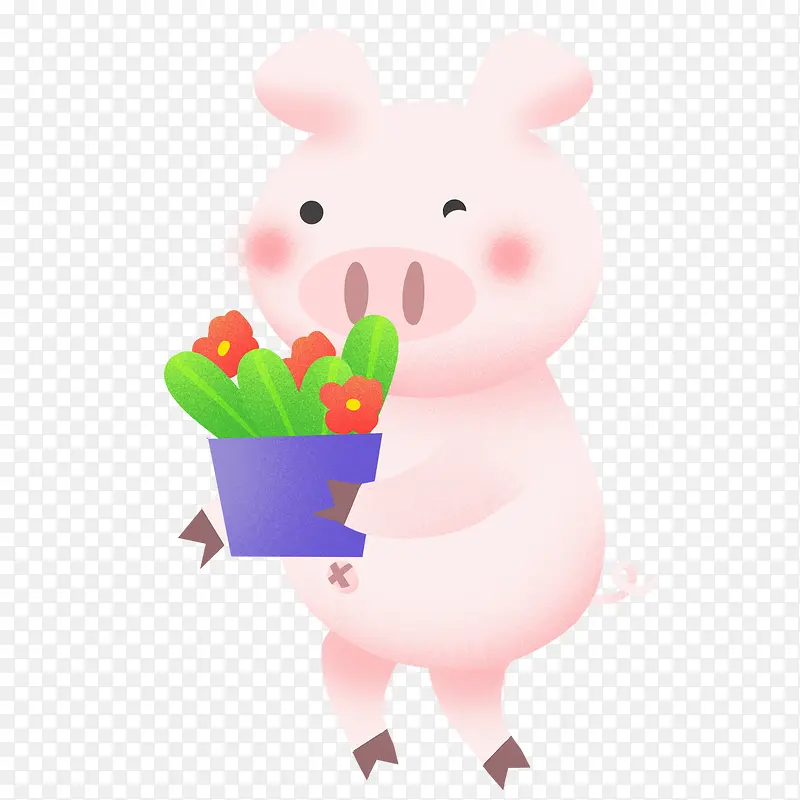 猪年动物卡通插画