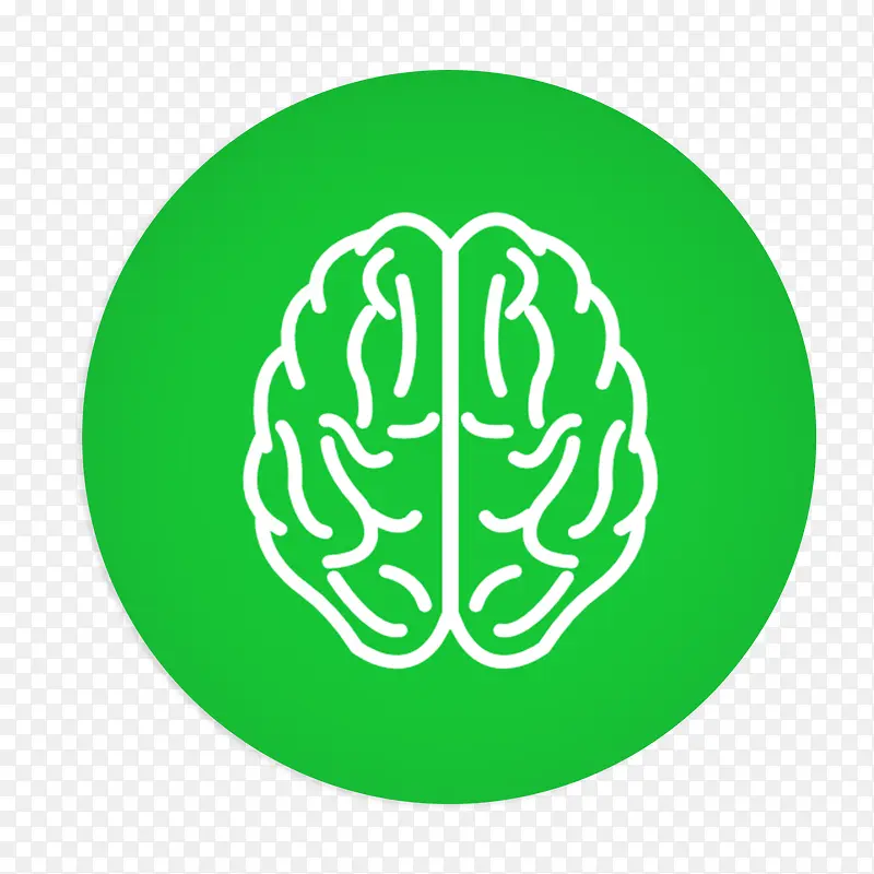 绿色扁平化大脑图标