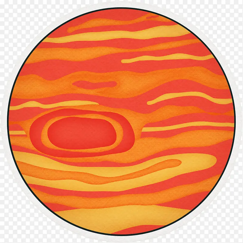 橙色创意卡通星球
