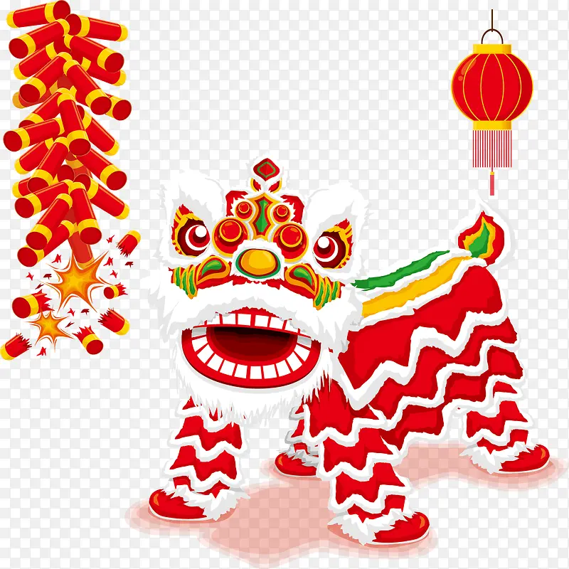 喜庆舞狮子矢量图PNG图片素材下载_图片编号qnzopara-免抠素材网