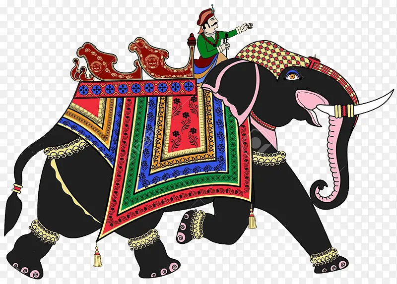 手绘印度大象
