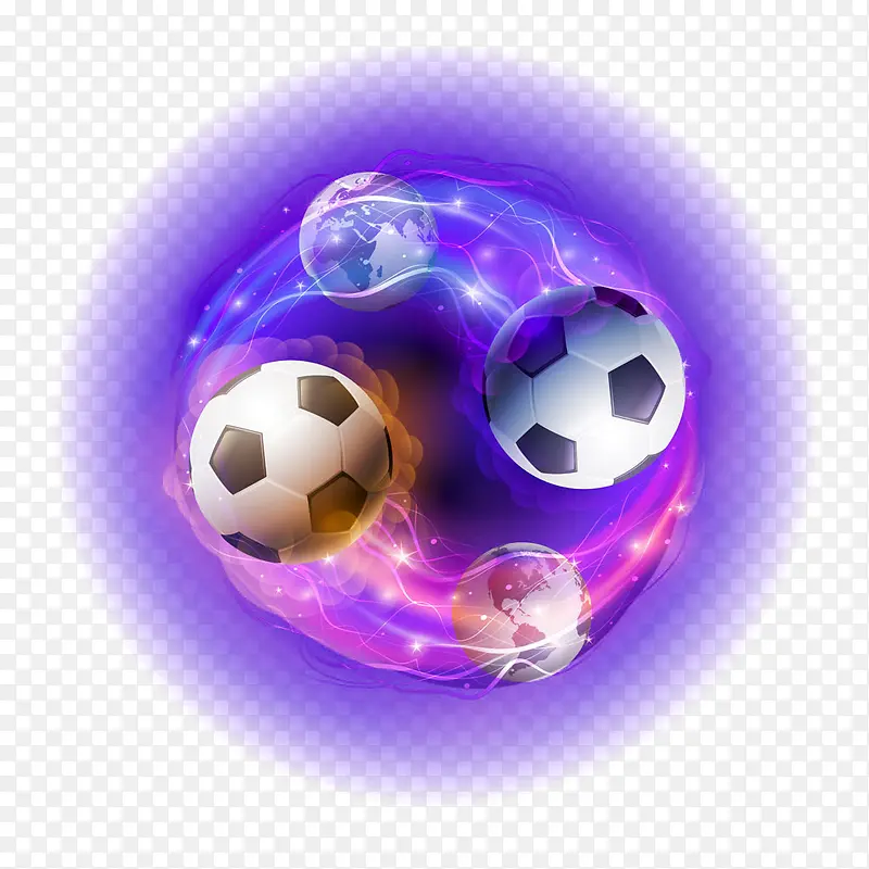 紫色炫彩个性足球造型