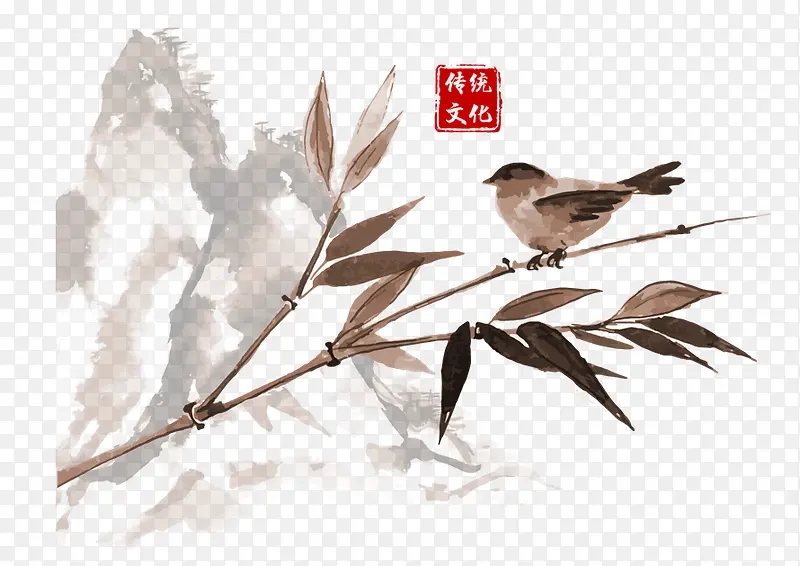 传统文化-枝头的鸟