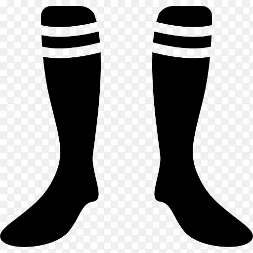 足球袜和白色线条设计图标