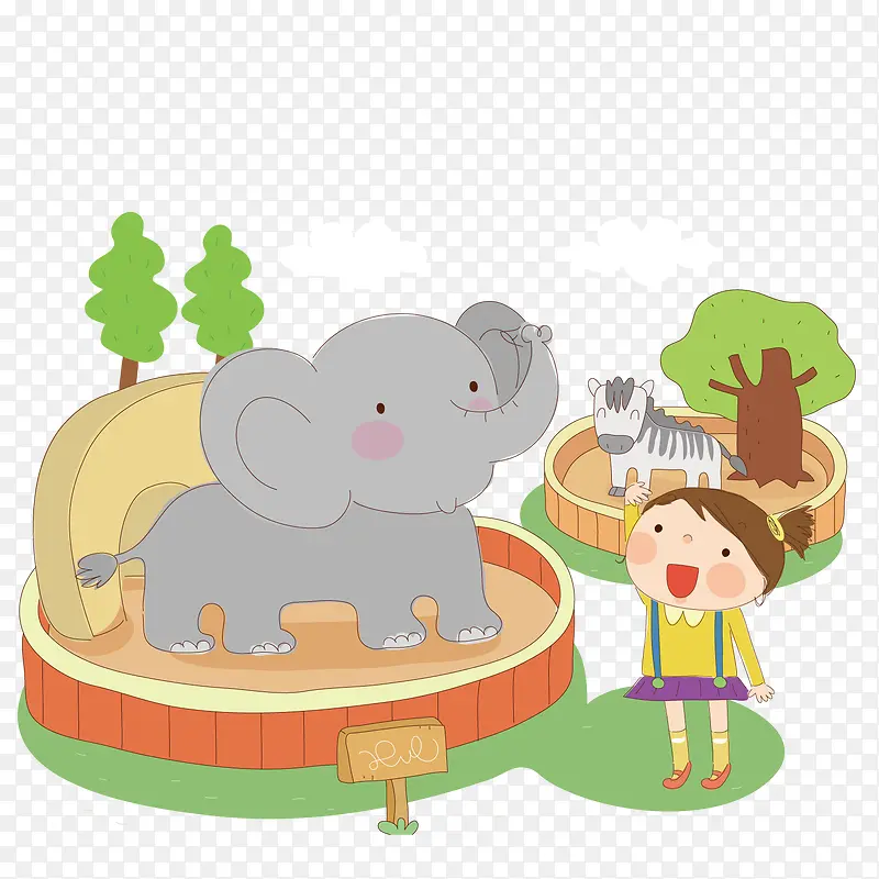 参观大象的游客