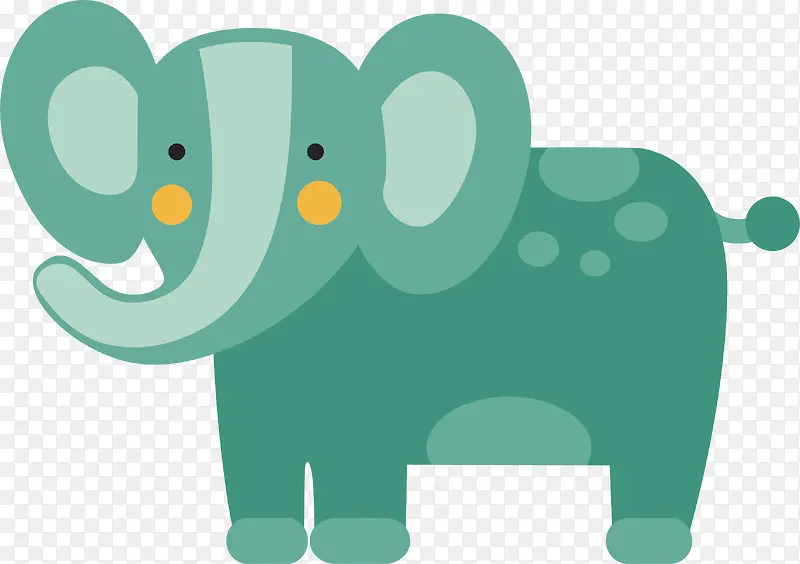 绿色大象矢量图