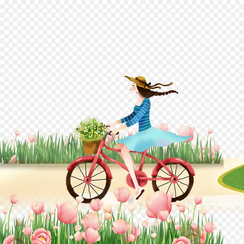 骑单车的美少女