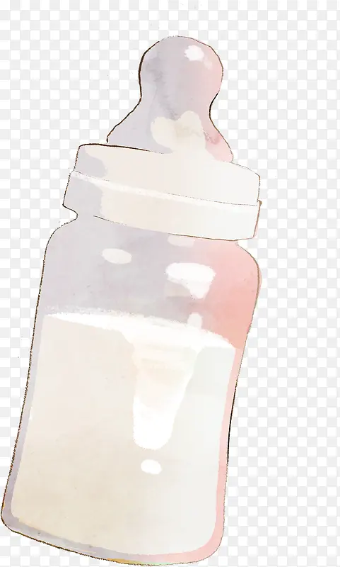 手绘粉色卡通奶瓶