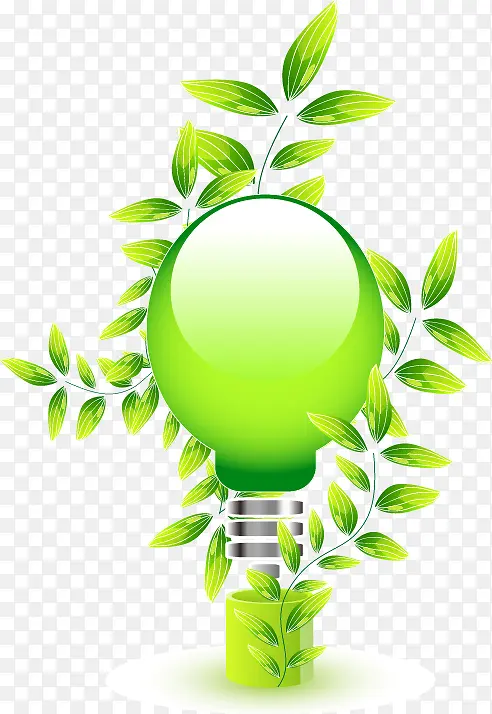 节能环保的绿色灯泡