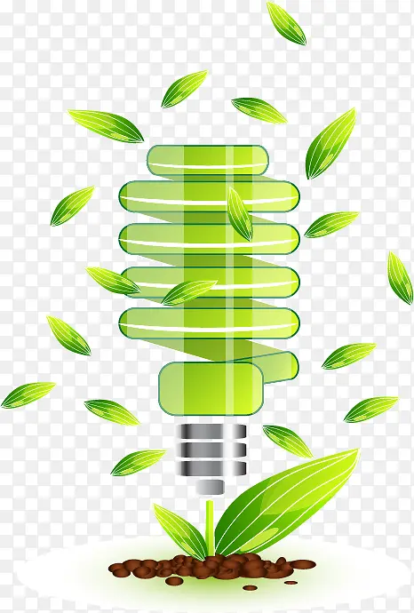 绿色创意节能灯泡