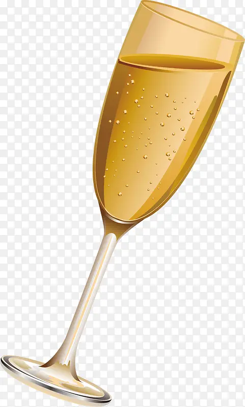 金色香槟杯子元素矢量