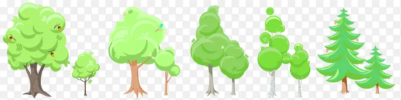 卡通绿色树木群