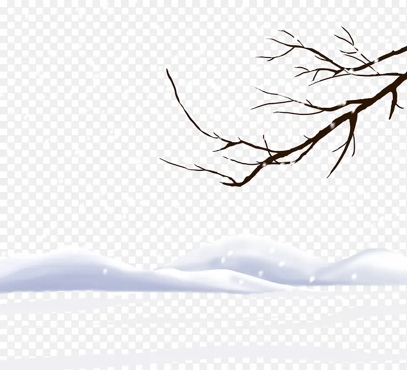 冬季远山和树枝