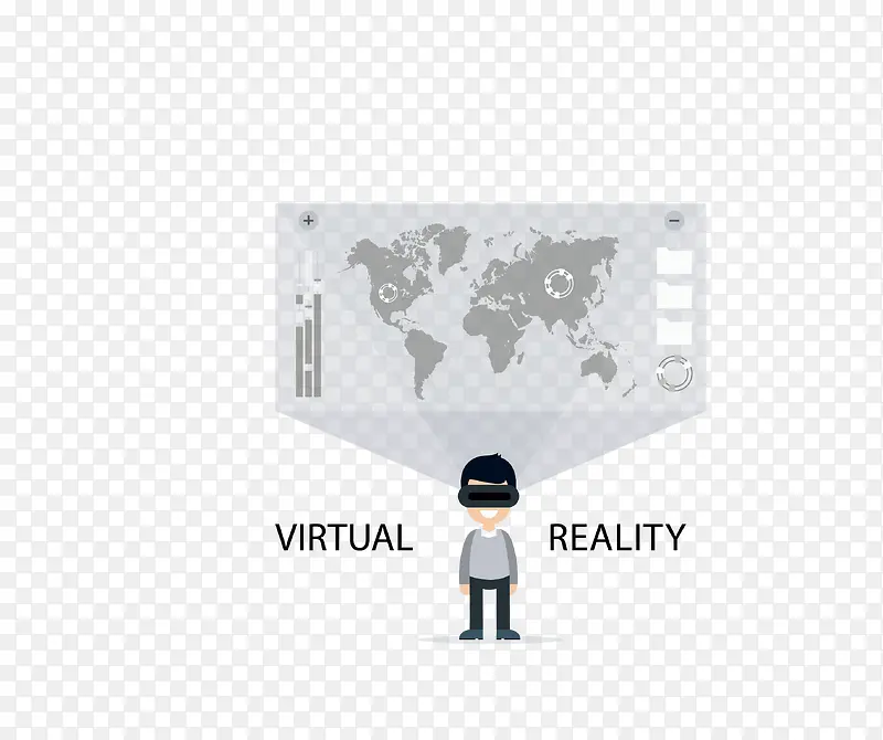 矢量灰色戴VR眼镜男孩VR科技PNG图片素材下载_图片编号ylbopgam-免抠素材网