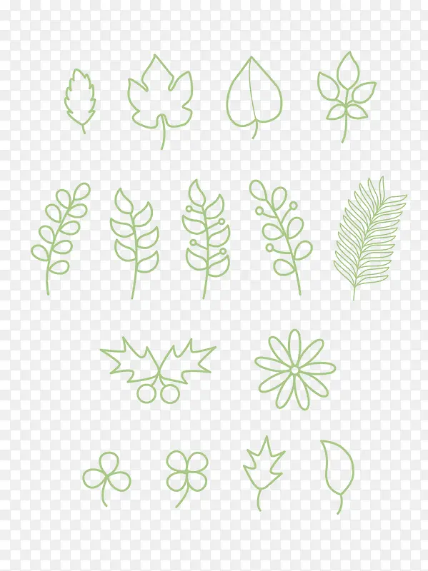 绿色植物简笔画