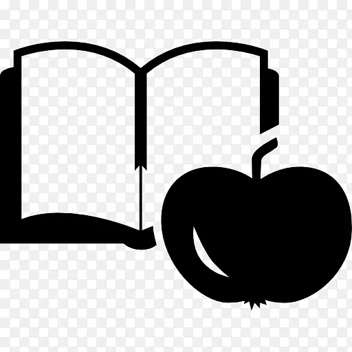 教育的书和苹果给老师图标