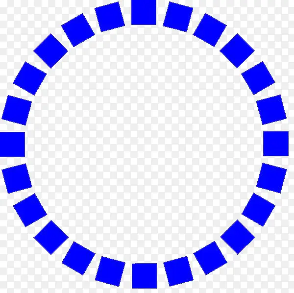 蓝色四边形组成的圆环
