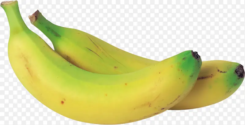 两只高清黄绿色香蕉