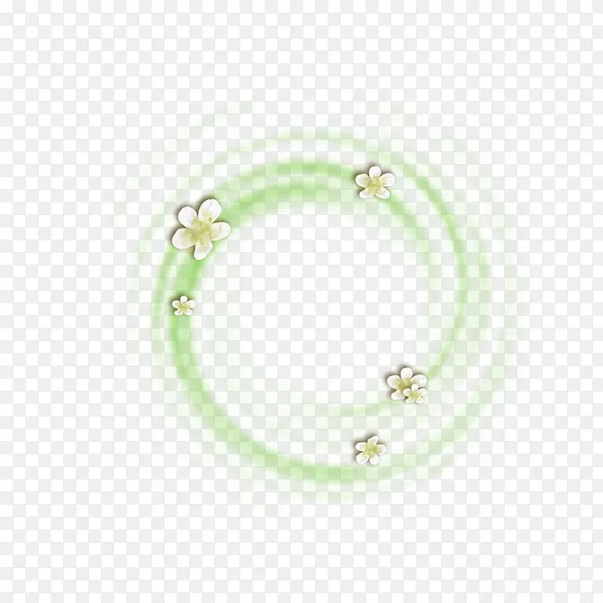 绿色圆环小花