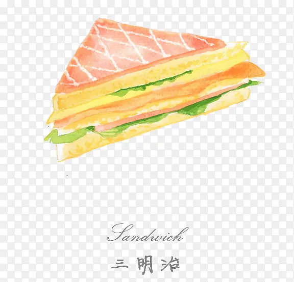 三明治手绘